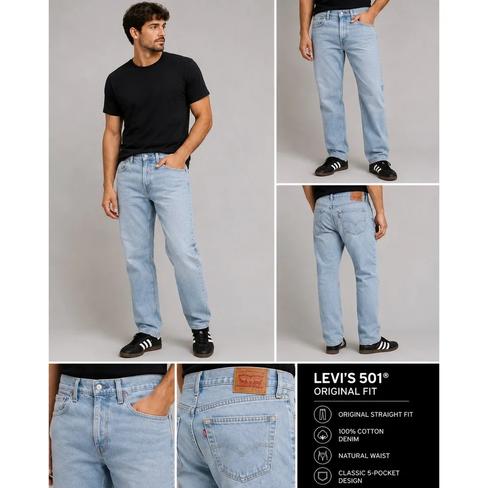 Levis Premium 541 Athletic Taper Jeans Mens 32x32 Light Wash Blue Denim 408520